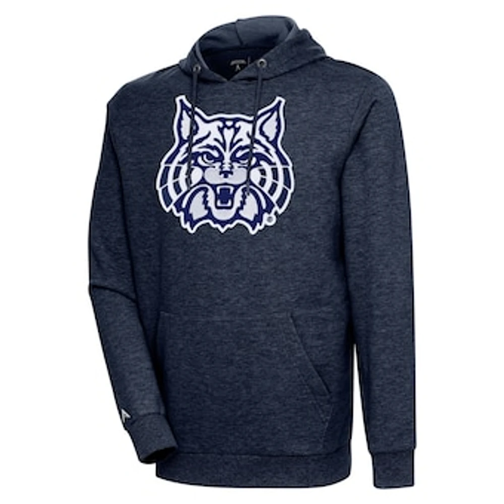 Men's Antigua Heather Navy Arizona Wildcats Logo Action Pullover Hoodie