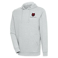 Men's Antigua Heather Gray Arkansas State Red Wolves Action Pullover Hoodie