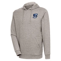 Men's Antigua Oatmeal Creighton Bluejays Action Pullover Hoodie