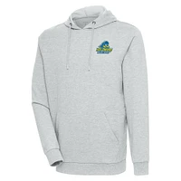 Men's Antigua Heather Gray Delaware Fightin' Blue Hens Action Pullover Hoodie