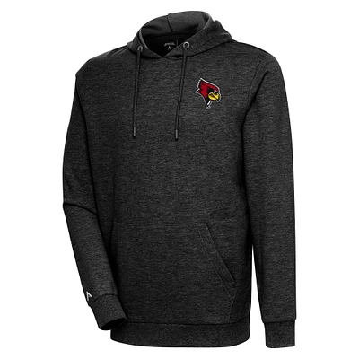 Men's Antigua Heather Black Illinois State Redbirds Action Pullover Hoodie