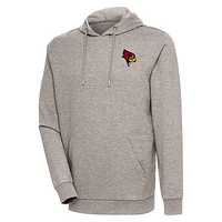 Men's Antigua Oatmeal Illinois State Redbirds Action Pullover Hoodie