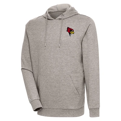 Men's Antigua Oatmeal Illinois State Redbirds Action Pullover Hoodie