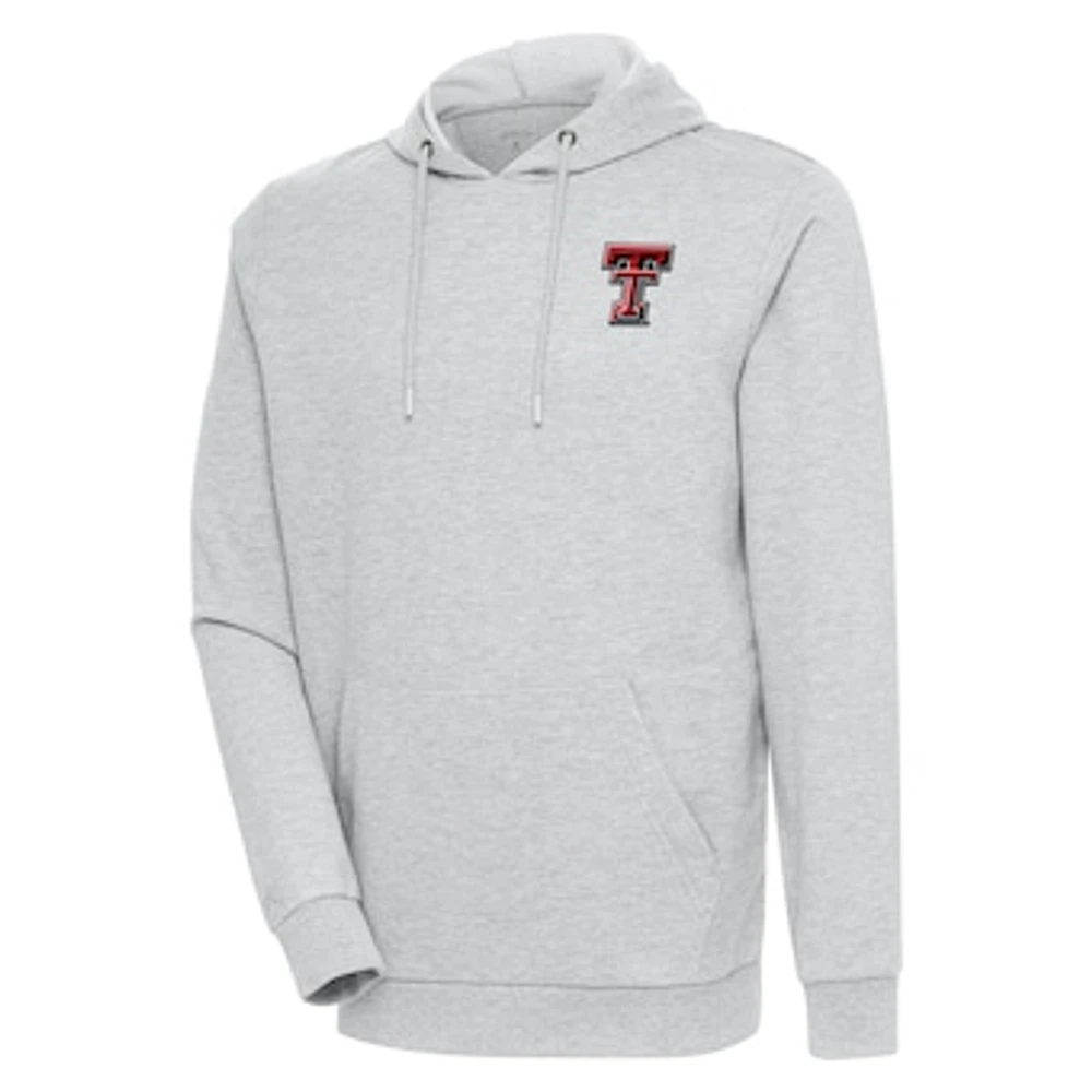 Men's Antigua Heather Gray Texas Tech Red Raiders Action Pullover Hoodie