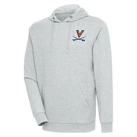 Men's Antigua Heather Gray Virginia Cavaliers Action Pullover Hoodie