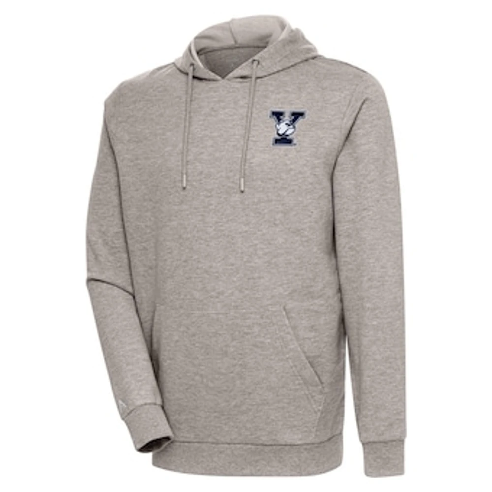 Men's Antigua Oatmeal Yale Bulldogs Action Pullover Hoodie