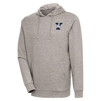 Men's Antigua Oatmeal Yale Bulldogs Action Pullover Hoodie