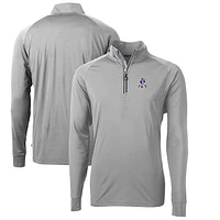 Men's Cutter & Buck New England Patriots Adapt Eco Knit Stretch Recycled Quarter-Zip Throwback Pullover Top