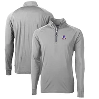 Men's Cutter & Buck New England Patriots Adapt Eco Knit Stretch Recycled Quarter-Zip Throwback Pullover Top