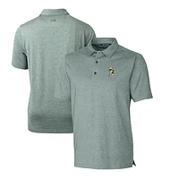 Men's Cutter & Buck Heather Green Green Bay Packers Throwback Logo Forge Heathered Stretch Polo