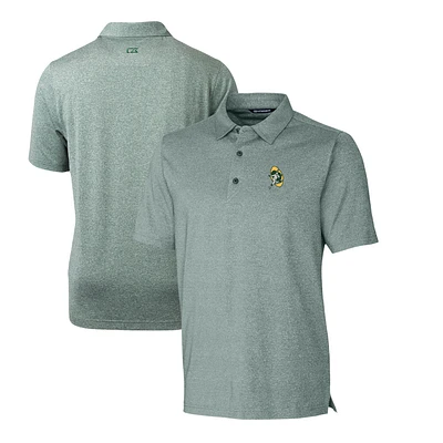 Men's Cutter & Buck Heather Green Green Bay Packers Throwback Logo Forge Heathered Stretch Polo