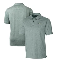 Men's Cutter & Buck Heather Green New York Jets Throwback Logo Forge Heathered Stretch Polo