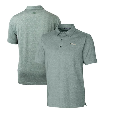 Men's Cutter & Buck Heather Green New York Jets Throwback Logo Forge Heathered Stretch Polo