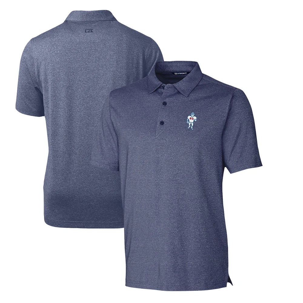 Men's Cutter & Buck Blue Houston Oilers Throwback Logo Forge Heathered Stretch Polo