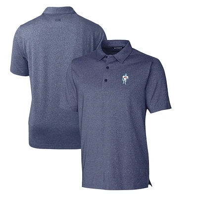 Men's Cutter & Buck Blue Houston Oilers Throwback Logo Forge Heathered Stretch Polo