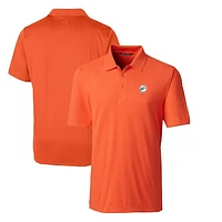 Men's Cutter & Buck Orange Miami Dolphins Throwback Logo Forge Stretch Polo