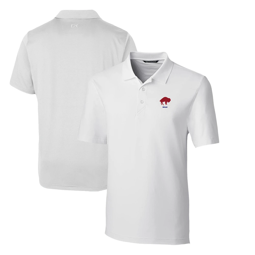 Men's Cutter & Buck White Buffalo Bills Throwback Logo Forge Stretch Polo