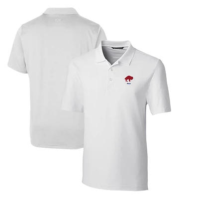 Men's Cutter & Buck White Buffalo Bills Throwback Logo Forge Stretch Polo