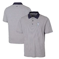 Men's Cutter & Buck Navy Houston Oilers Throwback Logo Forge Tonal Stripe Stretch Polo
