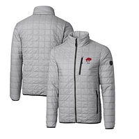 Men's Cutter & Buck Gray Buffalo Bills Throwback Logo Rainier PrimaLoft Eco Insulated Full-Zip Puffer Jacket