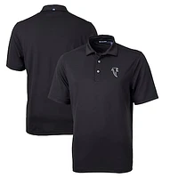 Men's Cutter & Buck Black Atlanta Falcons Throwback Logo Virtue Eco Pique Recycled Polo