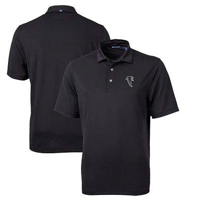 Men's Cutter & Buck Black Atlanta Falcons Throwback Logo Virtue Eco Pique Recycled Polo