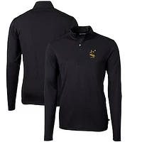 Men's Cutter & Buck Pittsburgh Steelers Throwback Logo Virtue Eco Pique Recycled Quarter-Zip Pullover Top