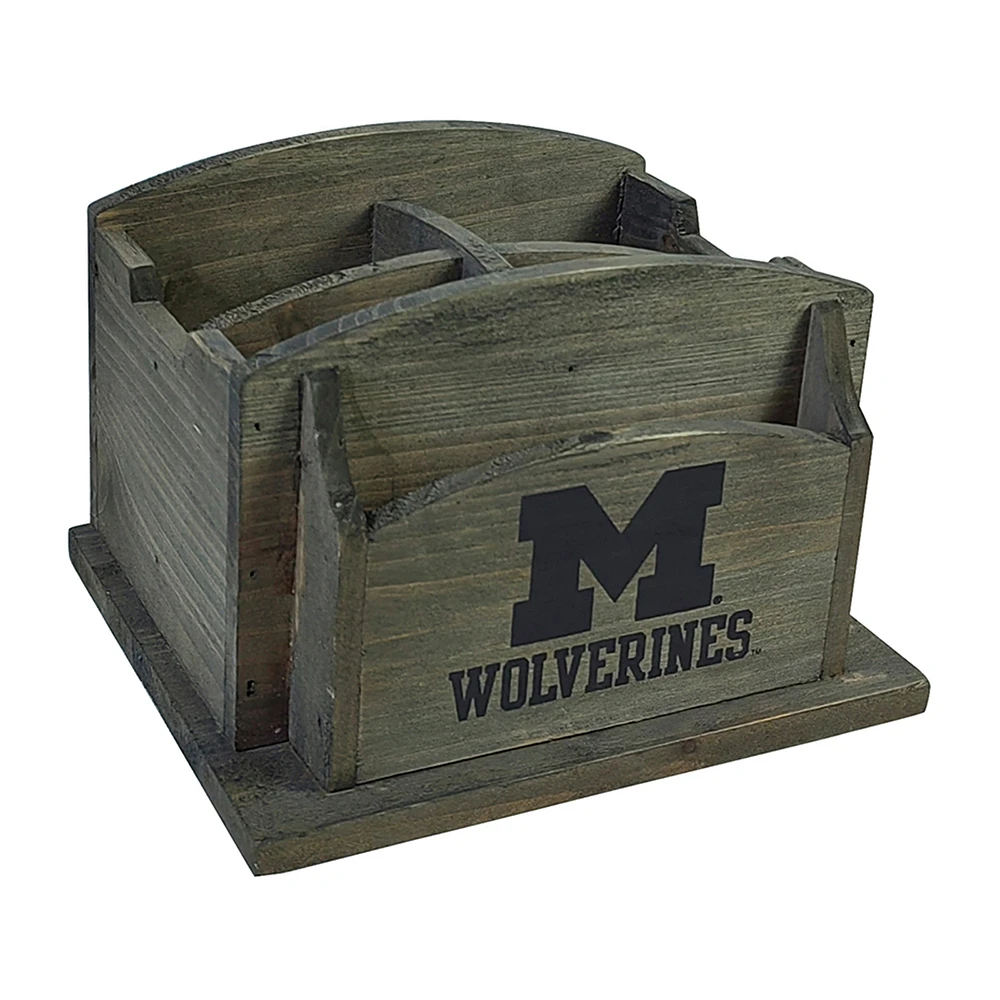 Imperial Michigan Wolverines Rustic Desk Organizer