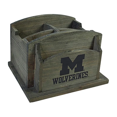 Imperial Michigan Wolverines Rustic Desk Organizer
