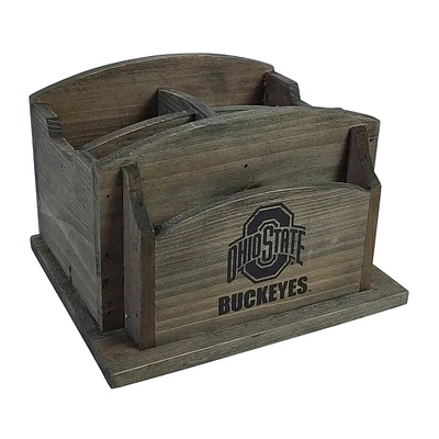Imperial Ohio State Buckeyes Rustic Desk Organizer