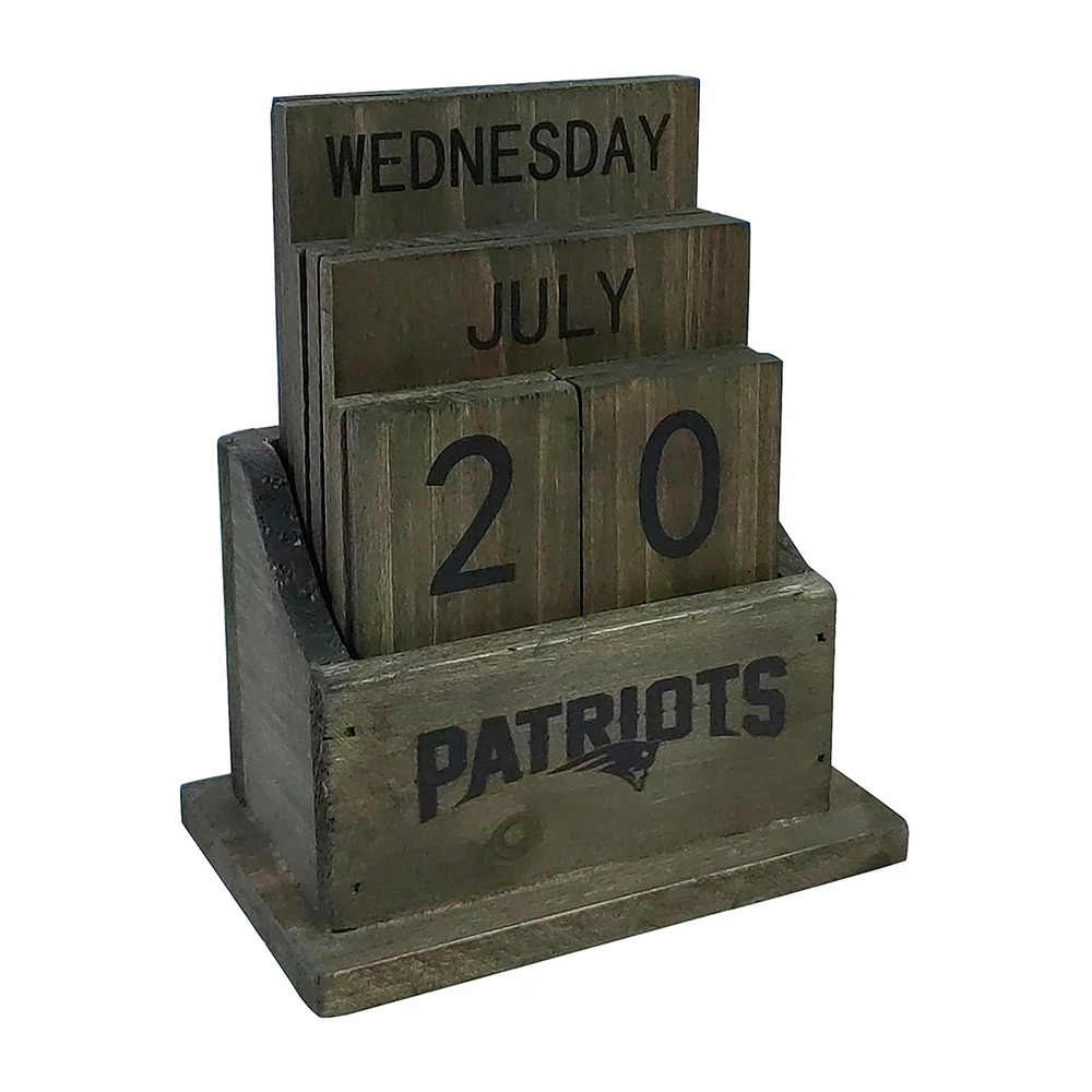 Imperial New England Patriots Team Logo Wood Block Calendar