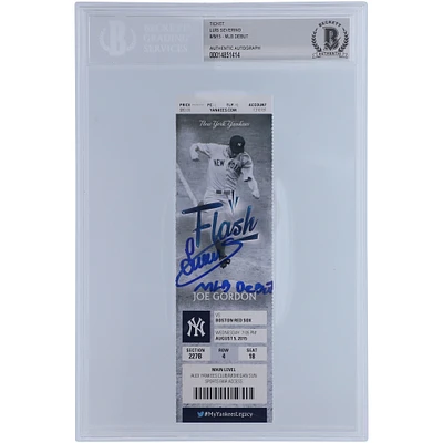 Luis Severino New York Yankees Autographed Joe Gordon Ticket from August 5 2015 with "MLB Debut" Inscription - BAS Authenticated