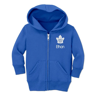 Toddler Chad & Jake Royal Toronto Maple Leafs Personalized Full-Zip Hoodie