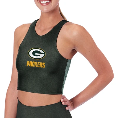 Women's Certo Charcoal Green Bay Packers High Neck Midi Bra