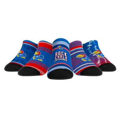 Unisex Rock Em Socks Kansas Jayhawks Super Fan Five-Pack Low-Cut Set