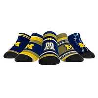 Unisex Rock Em Socks Michigan Wolverines Super Fan Five-Pack Low-Cut Set