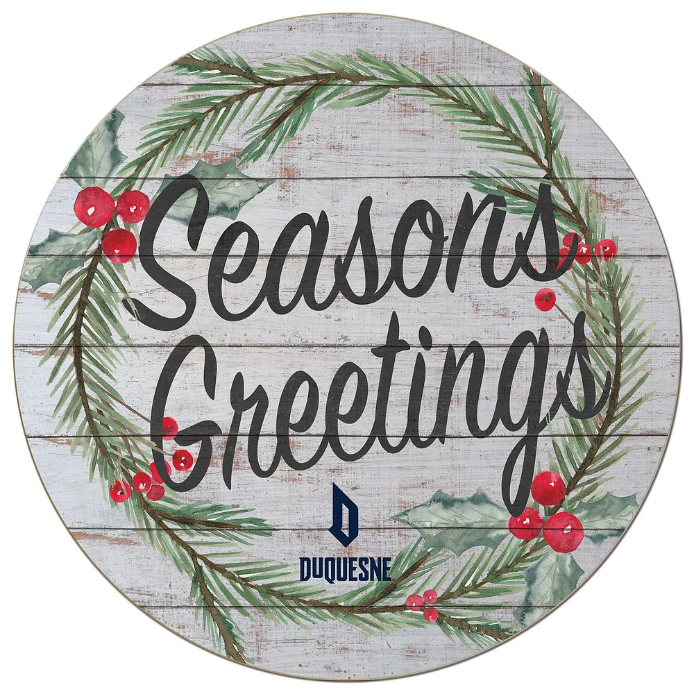 Duquesne Dukes 20'' x 20'' Season's Greetings Circle