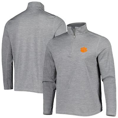 Men's Vineyard Vines Gray Clemson Tigers Sankaty Quarter-Zip Sweatshirt