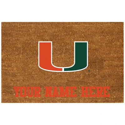 Miami Hurricanes 23'' x 35'' Personalized Door Mat