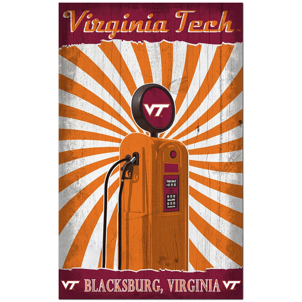 Virginia Tech Hokies 11'' x 19'' Retro Pump Location Sign