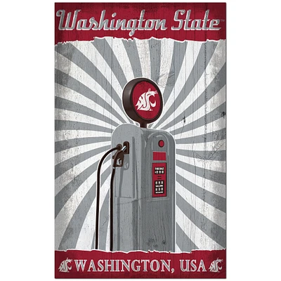 Washington State Cougars 11'' x 19'' Retro Pump Location Sign