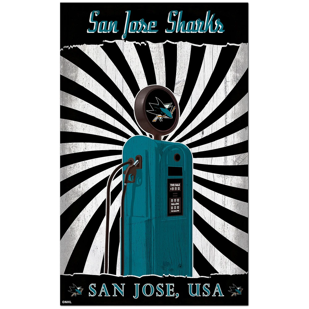 San Jose Sharks 11'' x 19'' Retro Pump Location Sign