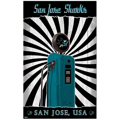 San Jose Sharks 11'' x 19'' Retro Pump Location Sign