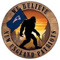 New England Patriots 12'' We Believe Bigfoot Circle Sign