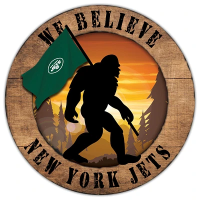 New York Jets 12'' We Believe Bigfoot Circle Sign