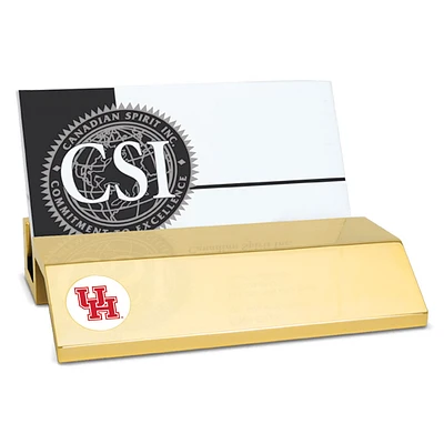 Gold Houston Cougars Team Business Card Holder