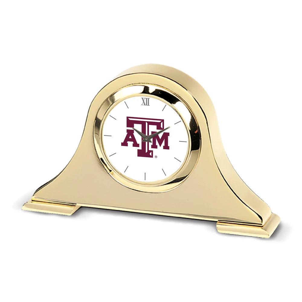 Gold Texas A&M Aggies Team Napoleon Desk Clock