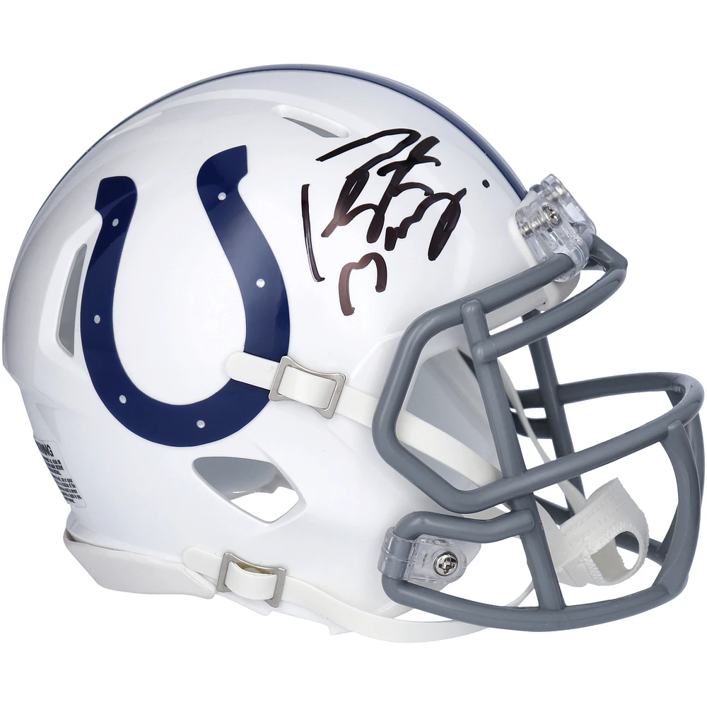 Peyton Manning Indianapolis Colts Autographed Riddell 2004-2019 Throwback Logo Speed Mini Helmet