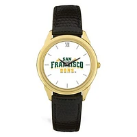 Gold San Francisco Dons Team Logo Leather Wristwatch