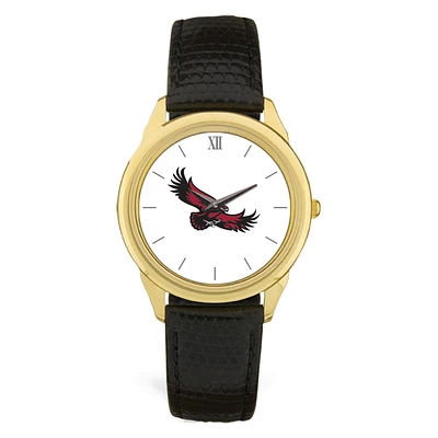 Gold Saint Joseph's Hawks Team Logo Leather Wristwatch